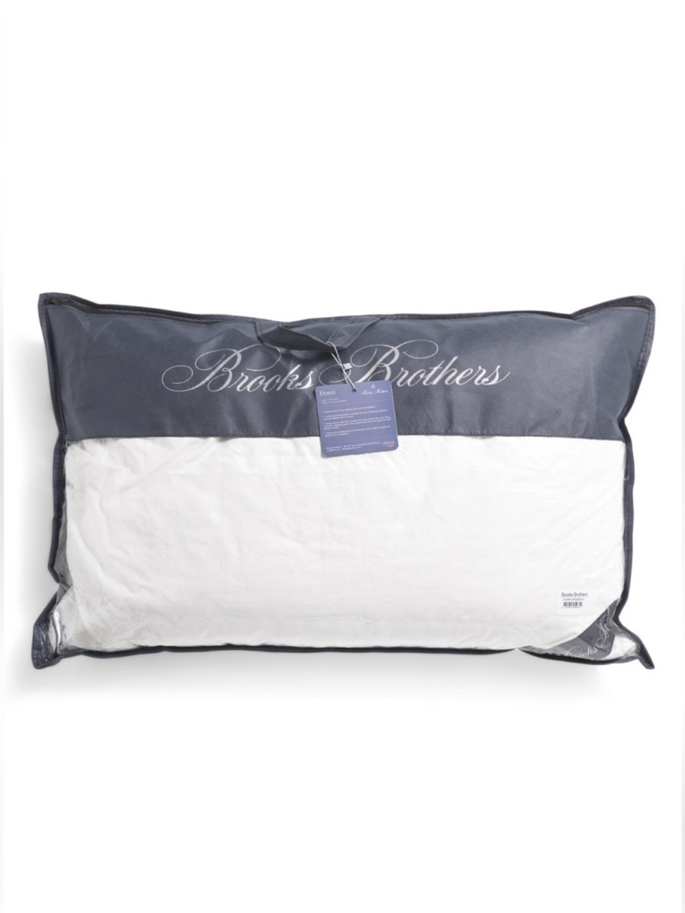 BROOKS BROTHER Queen White Made In Turkey Luxury Down Bed Pillow